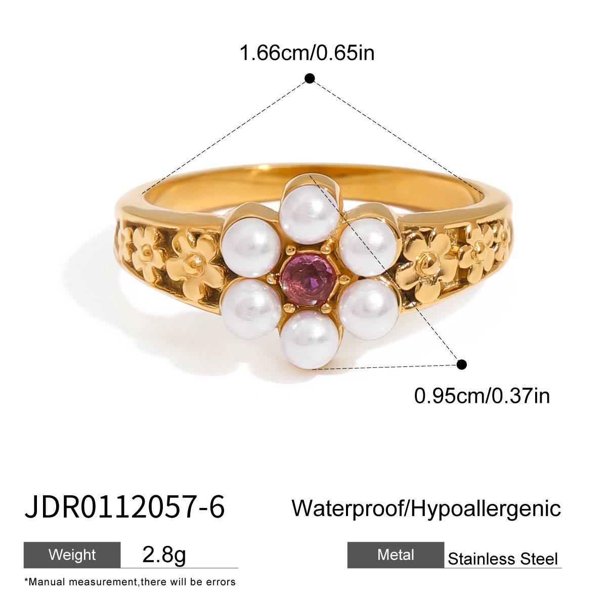 Vintage-Inspired Gold Ring Set - Mixed Gemstone, Pearl & Heart-Shaped Statement Rings for Women