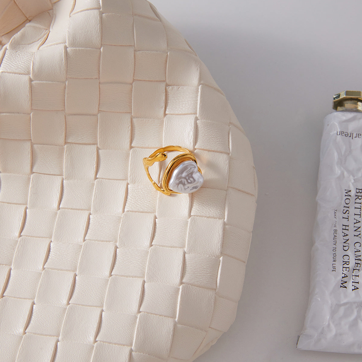 Gold Multi-Style Stackable Ring Set - Pearl/Shell/Flower/Heart/Rose Statement Jewelry for Women