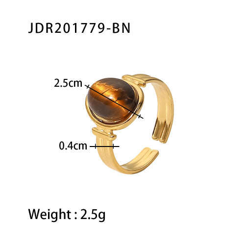 Tiger Eye Gold Ring Set - Multi-Style Boho Statement Rings for Women
